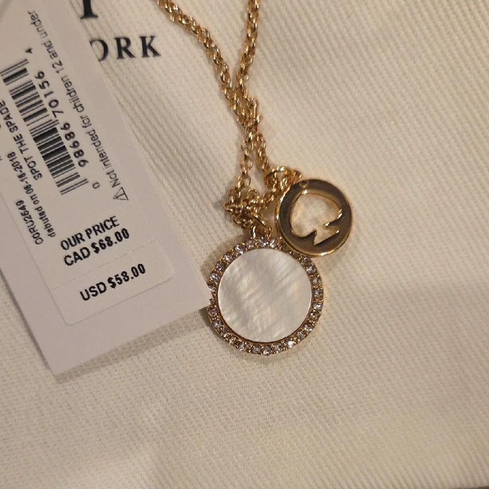 Kate Spade Gold and White Circle Necklace - Picture 4 of 6